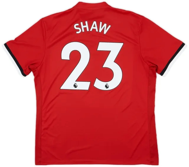 adidas 2017-18 Manchester United Home Shirt Shaw #23 - 9/10 - (XL)