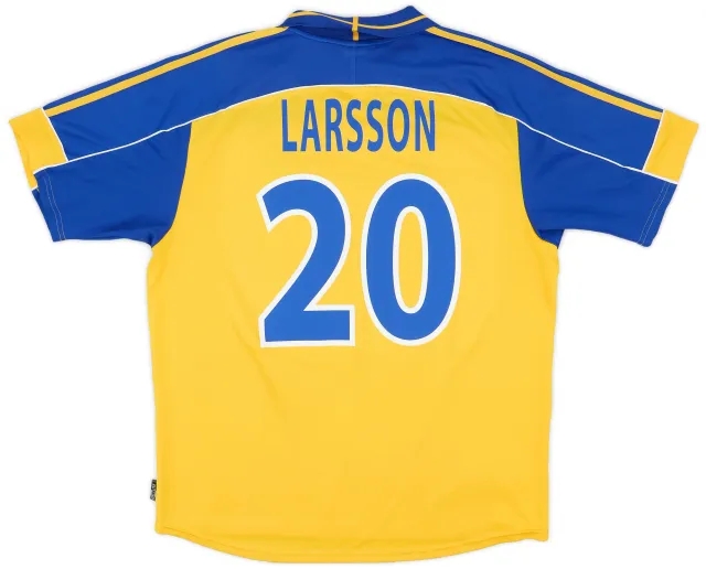 adidas 2000-02 Sweden Home Shirt Larsson #20 - 8/10 - (XL)