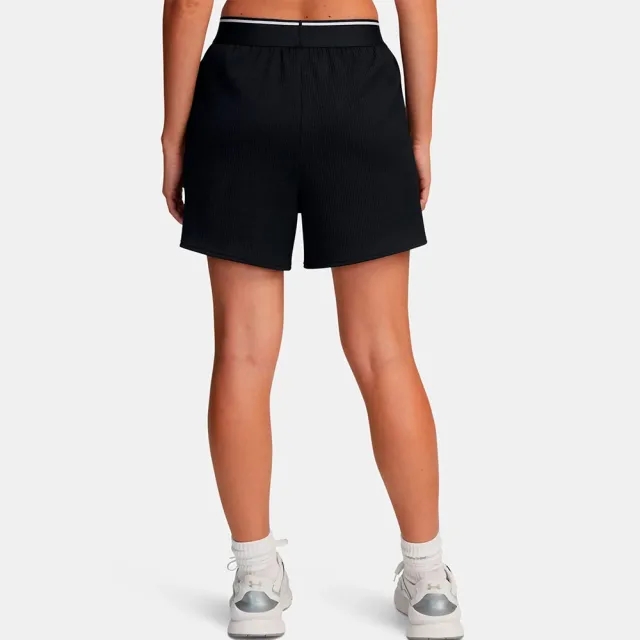 Women's  Under Armour  Meridian Rib Shorts Black / White L