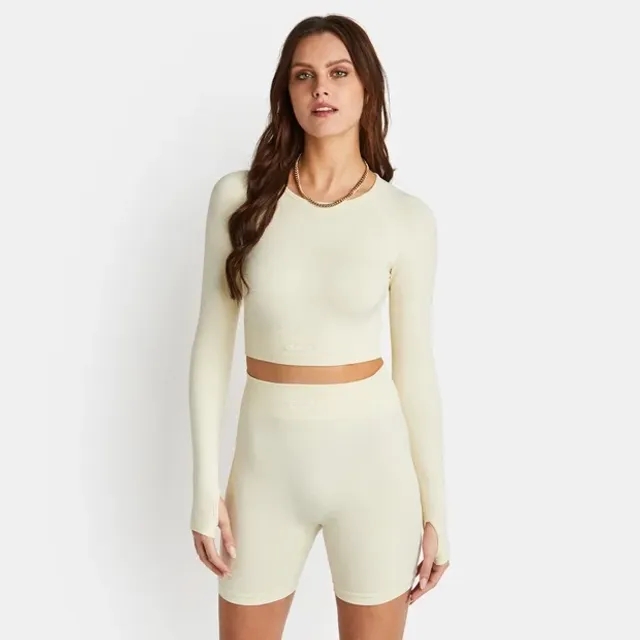 Peach Fit Sophia Seamless Women T-Shirts - Beige