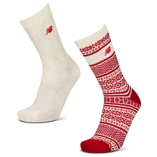 New Balance Crew 2 Pack Unisex Socks - White