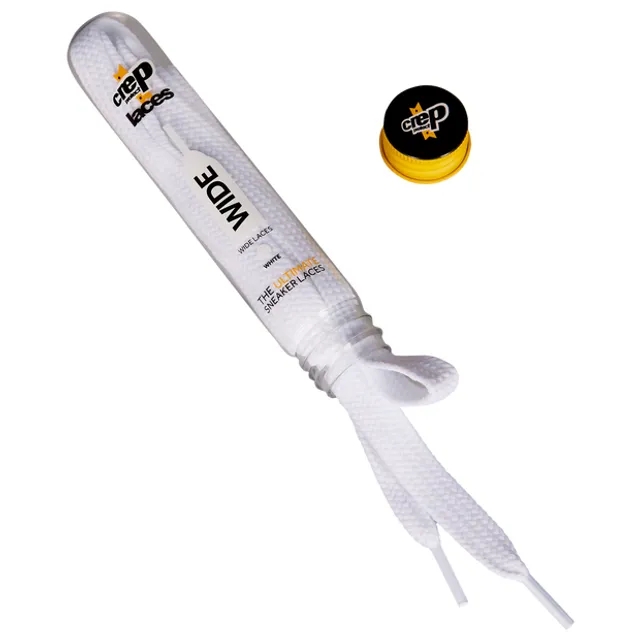 Crep Protect Pre-Treated  Laces, White / Flat