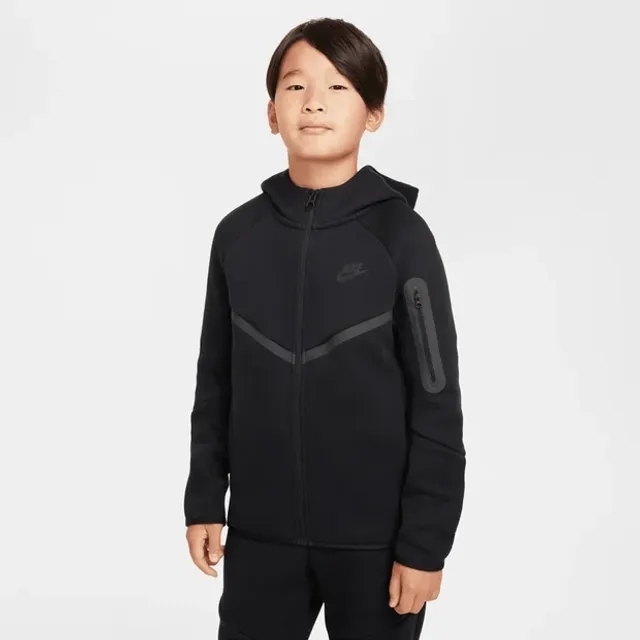 Nike Junior Tech Fleece Full Zip Hoodie - Black - Size M/B - Black