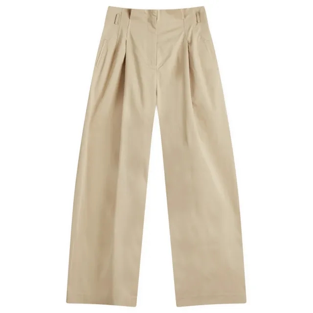 ST. Agni Women's Cotton Paperbag Waist Trousers Champagne