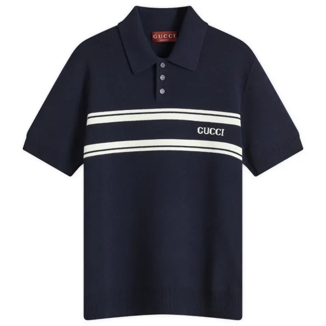 Gucci Men's Polo Navy/White