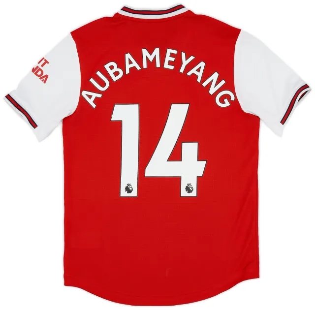 adidas 2019-20 Arsenal Authentic Home Shirt Aubameyang #14 - 7/10 - (S)