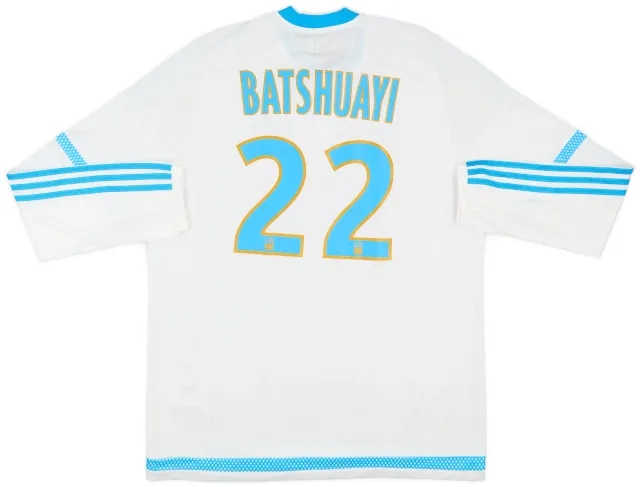 adidas 2015-16 Olympique Marseille Player Issue Home L/S Shirt Batshuayi #22 - 8/10 - (XL)