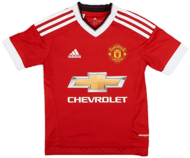 adidas 2015-16 Manchester United Home Shirt - 7/10 - (7-8 Years)