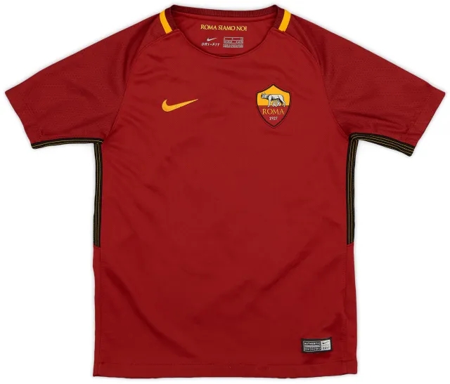 Nike 2017-18 Roma Home Shirt #2 - 7/10 - (S.Boys)
