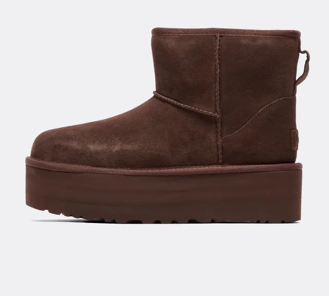 Ugg Womens Classic Mini Platform Boot - Brown - Size 6 - Brown