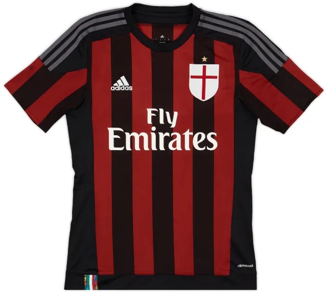 adidas 2015-16 AC Milan Home Shirt - 9/10 - (S)