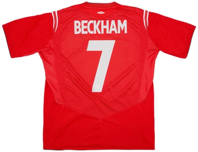 Umbro 2004-06 England Away Shirt Beckham #7 - 6/10 - (XL)