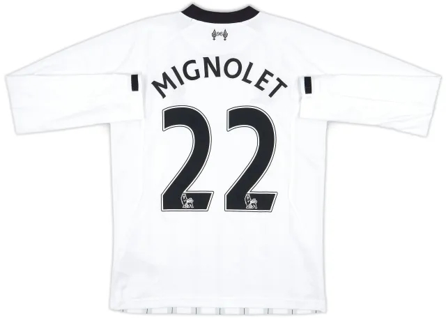 2013-14 Liverpool GK Shirt MIgnolet #22 - 9/10 - (L.Boys)