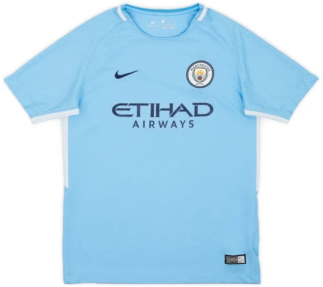 Nike 2017-18 Manchester City Home Shirt - 8/10 - (L.Boys)