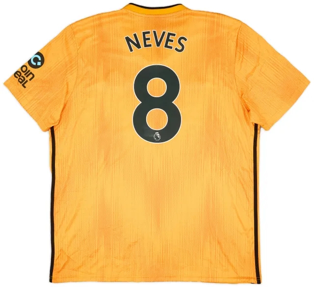 adidas 2019-20 Wolves Home Shirt Neves #8 - 9/10 - (XXL)