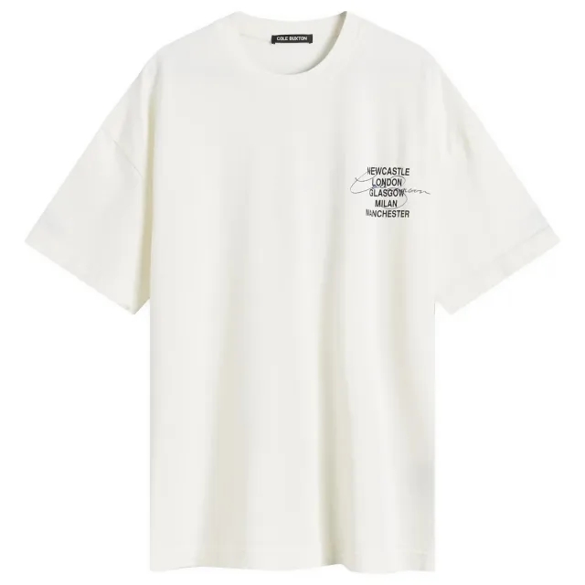 END. x Cole Buxton Signature City T-Shirt Vintage White - Blue Text