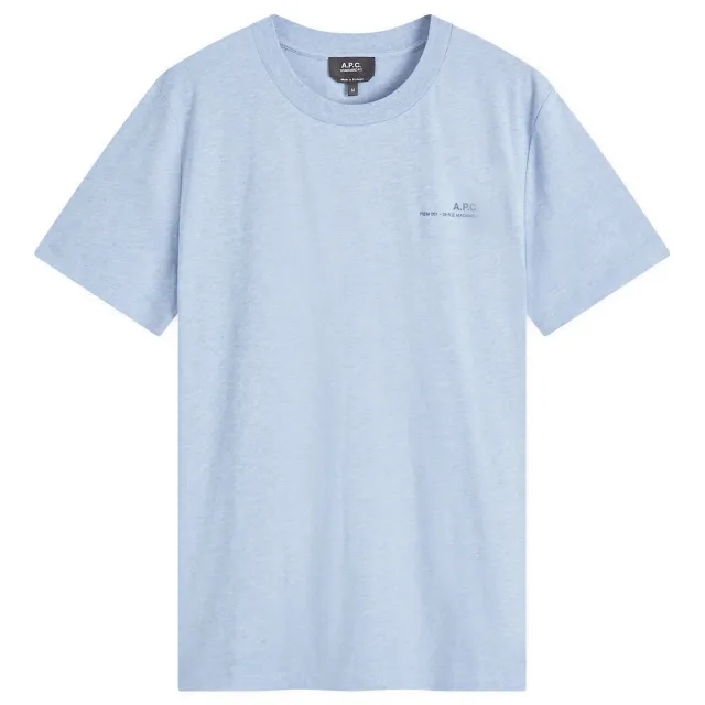 Asics A.P.C. Men's Item Logo T-Shirt Sky Blue Marl