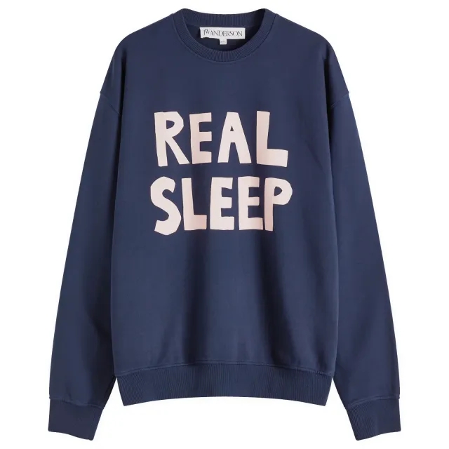 JW Anderson Men's Real Sleep Printed Sweatshirt Dark Navy