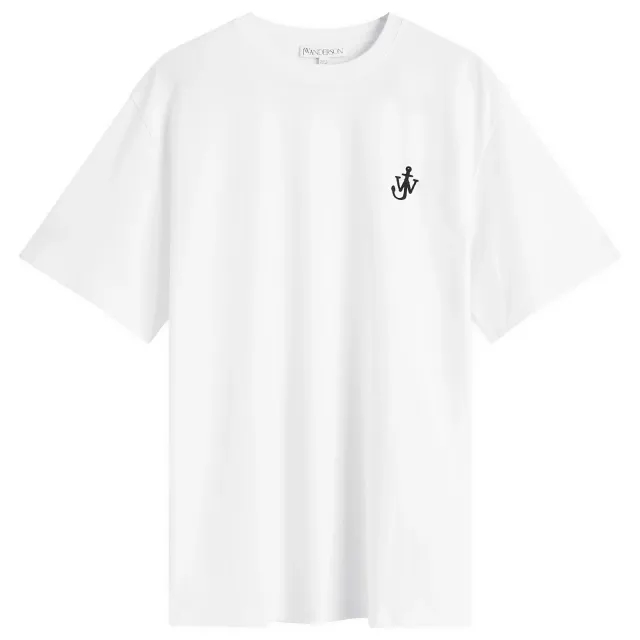 JW Anderson Men's Jersey Anchor Embroidery T-Shirt White