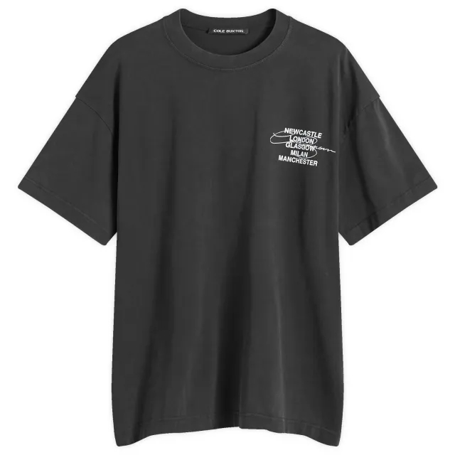 END. x Cole Buxton Signature City T-Shirt Vitnage Black - Blue Text