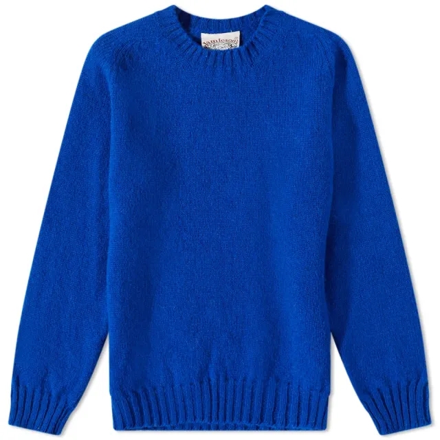 Jamieson's of Shetland Men's Crew Knit Royal