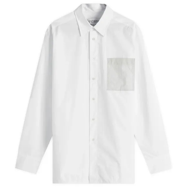 JW Anderson Men's Contrast Patch Pocket Shirt White