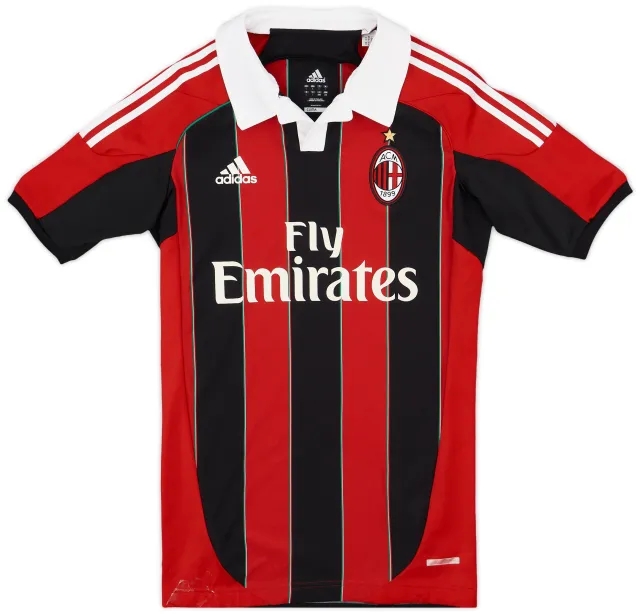 adidas 2012-13 AC Milan TechFit Player Issue Home Shirt - 7/10 - (L)