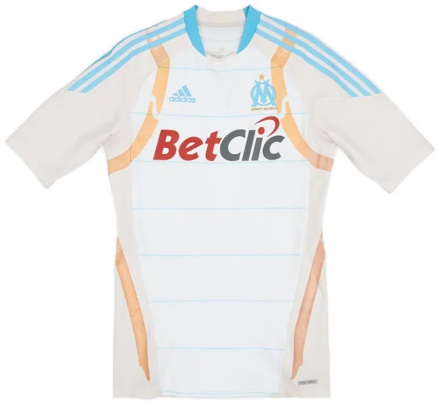 adidas 2010-11 Olympique Marseille Player Issue TechFit Home Shirt - 5/10 - (L)