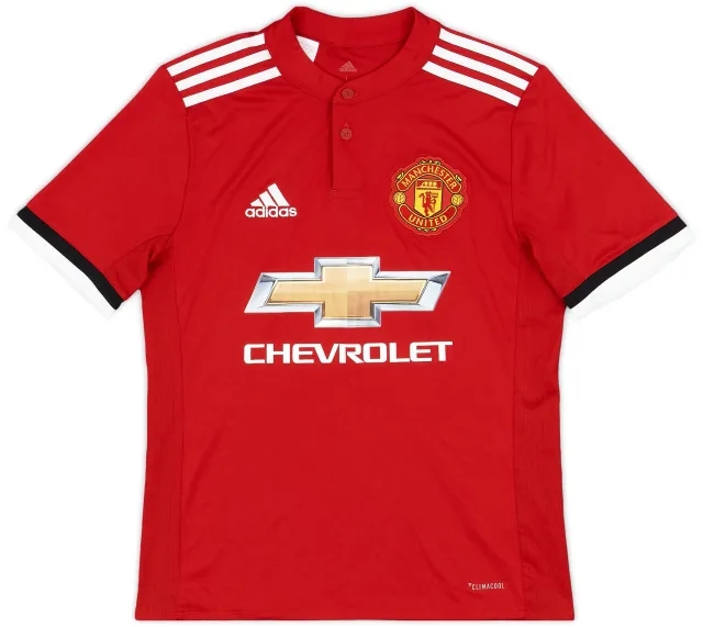 adidas 2017-18 Manchester United Home Shirt - 7/10 - (L.Boys)