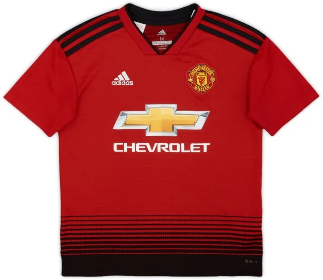 adidas 2018-19 Manchester United Home Shirt - 9/10 - (M.Boys)