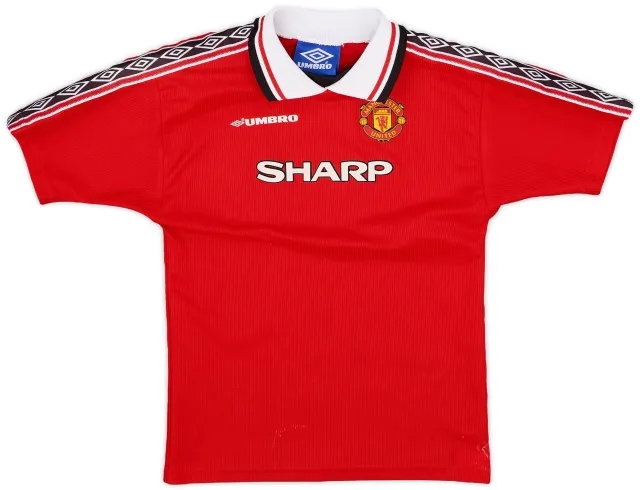 Umbro 1998-00 Manchester United Home Shirt - 7/10 - (6-8 Years)