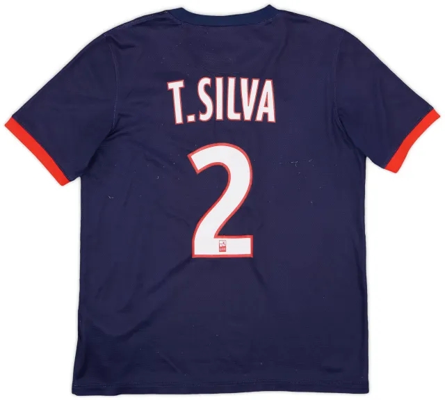 Nike 2013-14 Paris Saint-Germain Home Shirt T. Silva #2 - 5/10 - (XL.Boys)