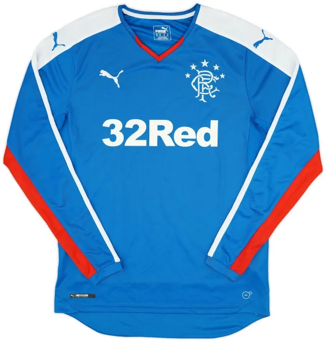 Puma 2015-16 Rangers Home L/S Shirt - 8/10 - (M)