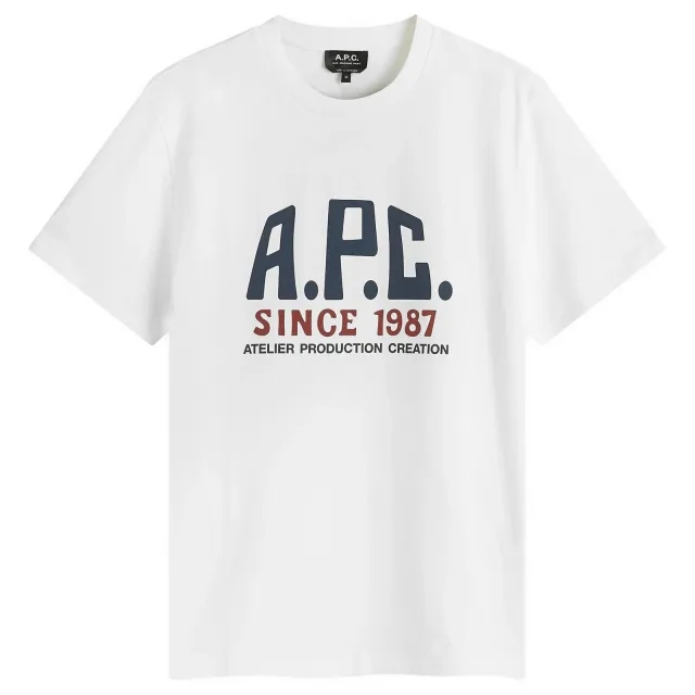 A.P.C. Men's Label Print T-Shirt White