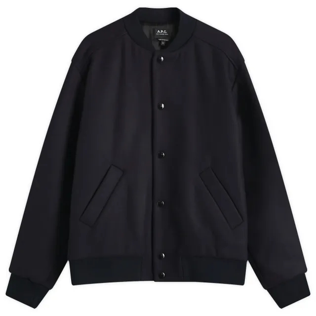 A.P.C. Men's Micky Logo Varstiy Jacket Dark Navy