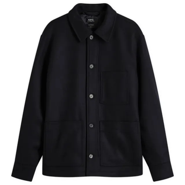 A.P.C. Men's Emile Wool Chore Jacket Dark Blue