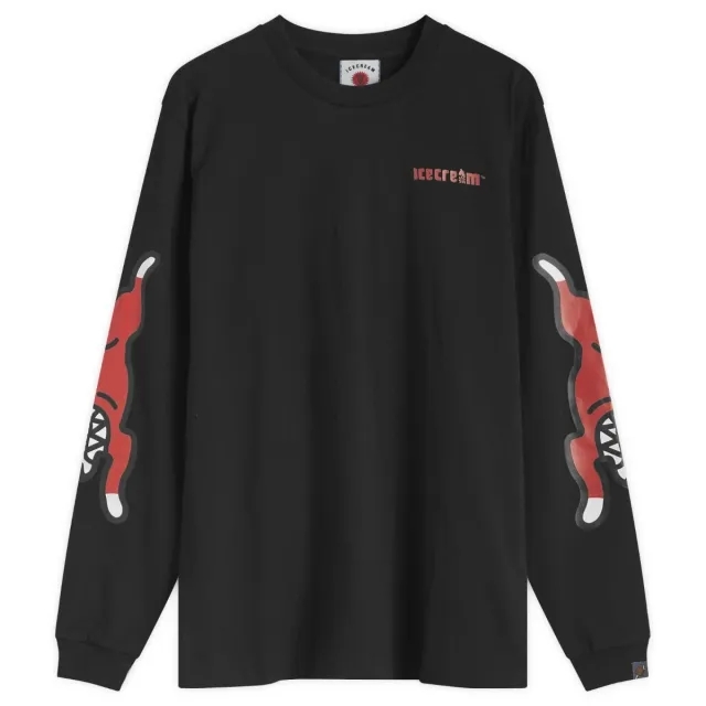ICECREAM Men's Running Dog L/S T-Shirt Black