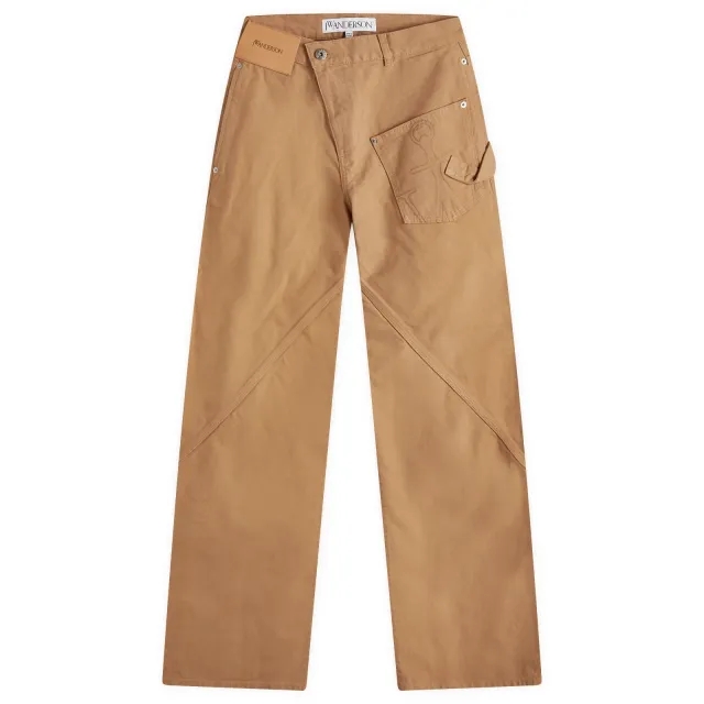 JW Anderson Women's Twisted Workwear Trousers Flax