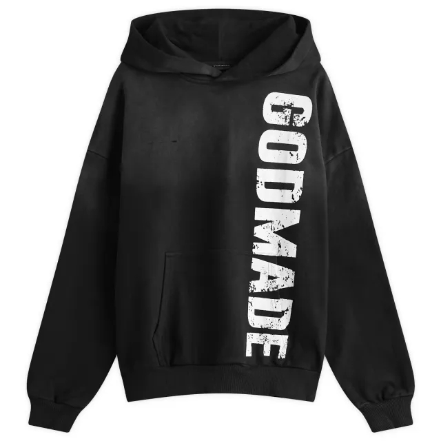 God Made Men's Logo Hoodie Washed Black