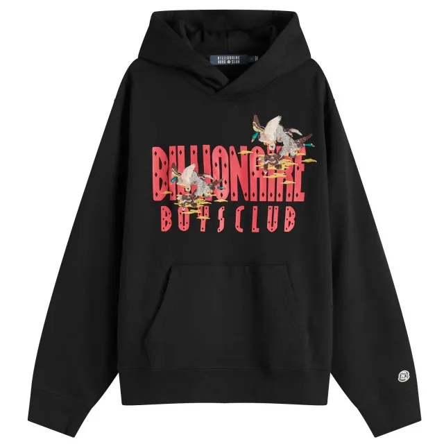 Billionaire Boys Club Men's Duck Embroidered Straight Logo Hoodie Black