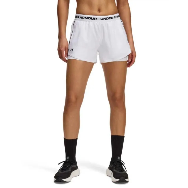 Women's  Under Armour  Tech™ Play Up 2-in-1 Shorts White / White / Black XS