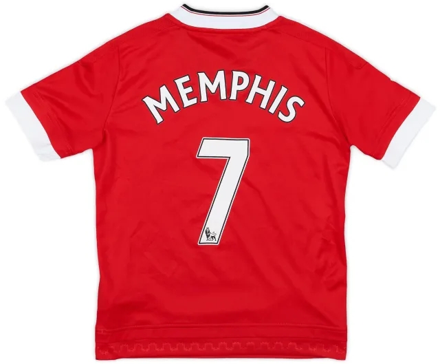 adidas 2015-16 Manchester United Home Shirt Memphis #7 - 9/10 - (S.Boys)
