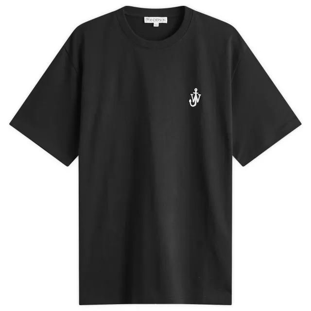 JW Anderson Men's Jersey Anchor Embroidery T-Shirt Black