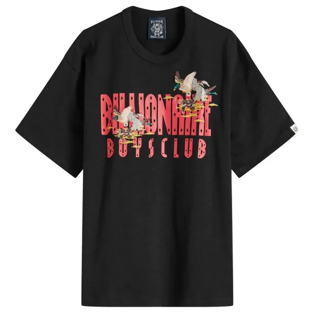 Billionaire Boys Club Men's Duck Embroidered Straight Logo T-Shirt Black