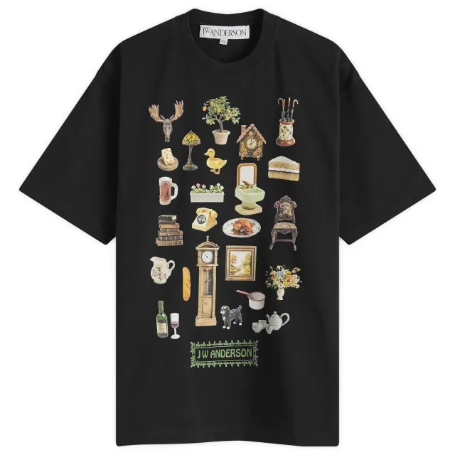 JW Anderson Women's Diorama Printed T-Shirt Black
