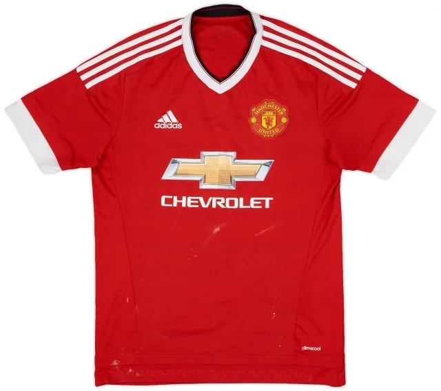 adidas 2015-16 Manchester United Home Shirt - 4/10 - (M)