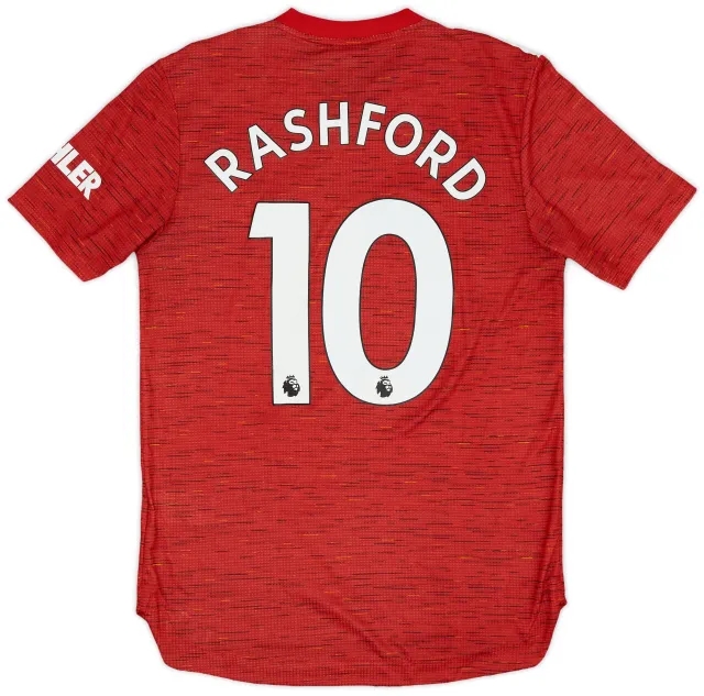 adidas 2020-21 Manchester United Authentic Home Shirt Rashford #10 - 9/10 - (S)