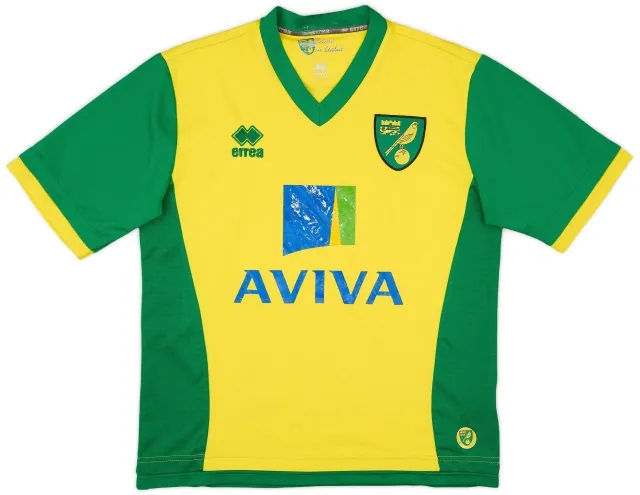 Errea 2013-14 Norwich Home Shirt - 5/10 - (S)