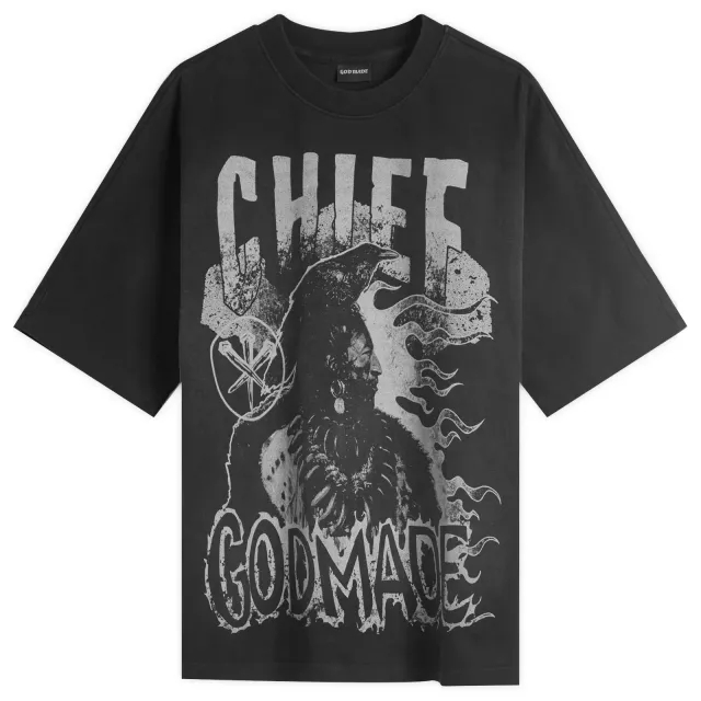 God Made Men's Chief T-Shirt Washed Black