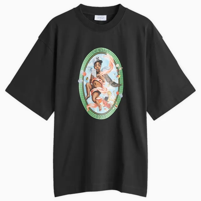 Off-White Men's Fresco Oval Skate T-Shirt Black/White